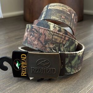 RedHead Infinity Adjustable Camoflauge Web Belt, brass tone logo buckle,Hunt